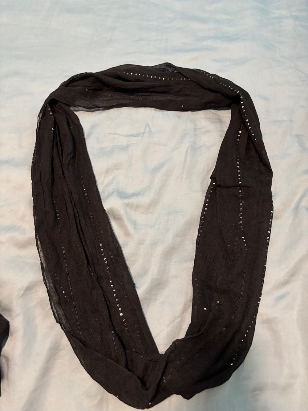 Black Sequin Infinity Scarf - Women Accessories